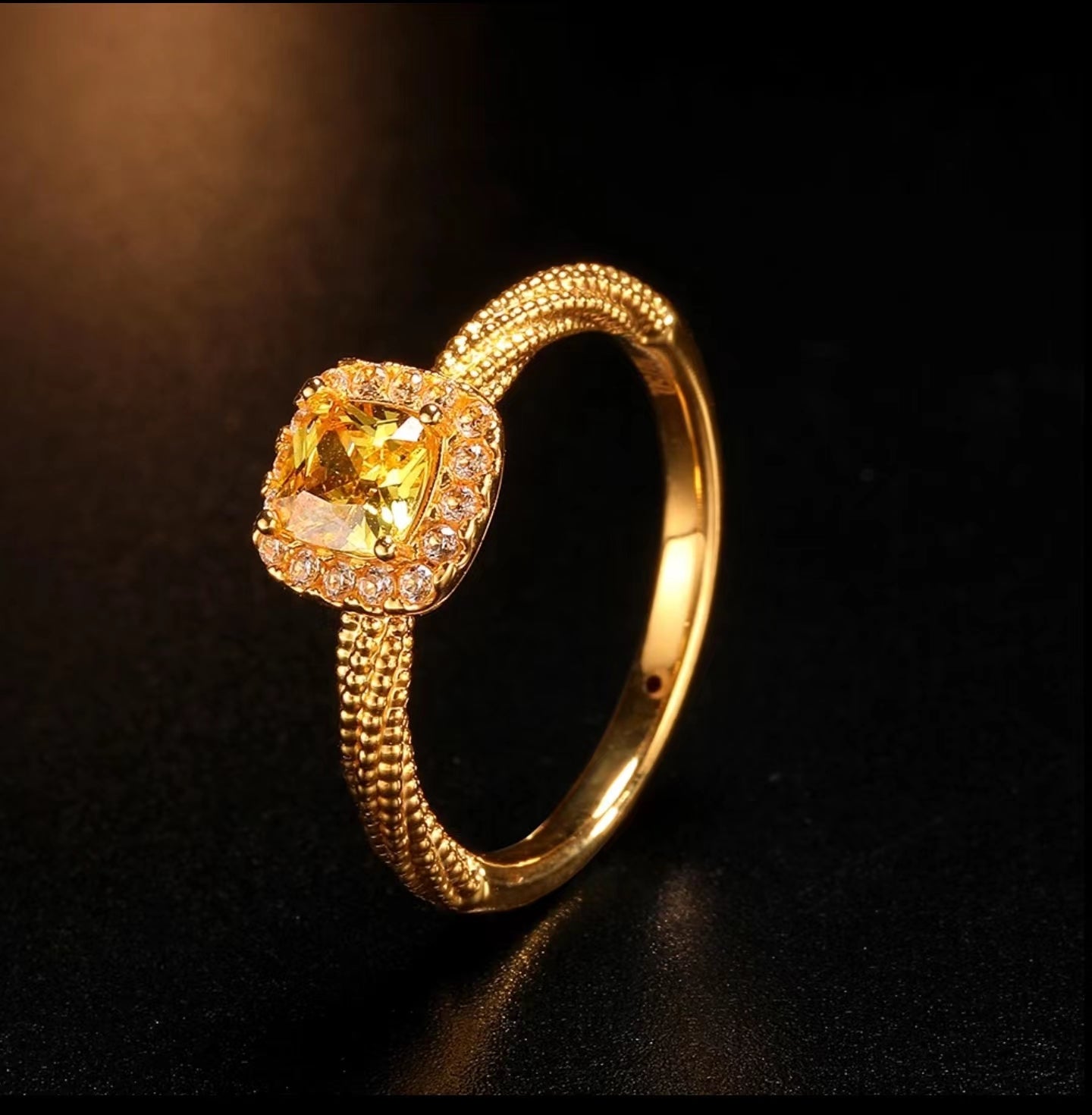 Bague citrine naturelle en or 18 carats GR002