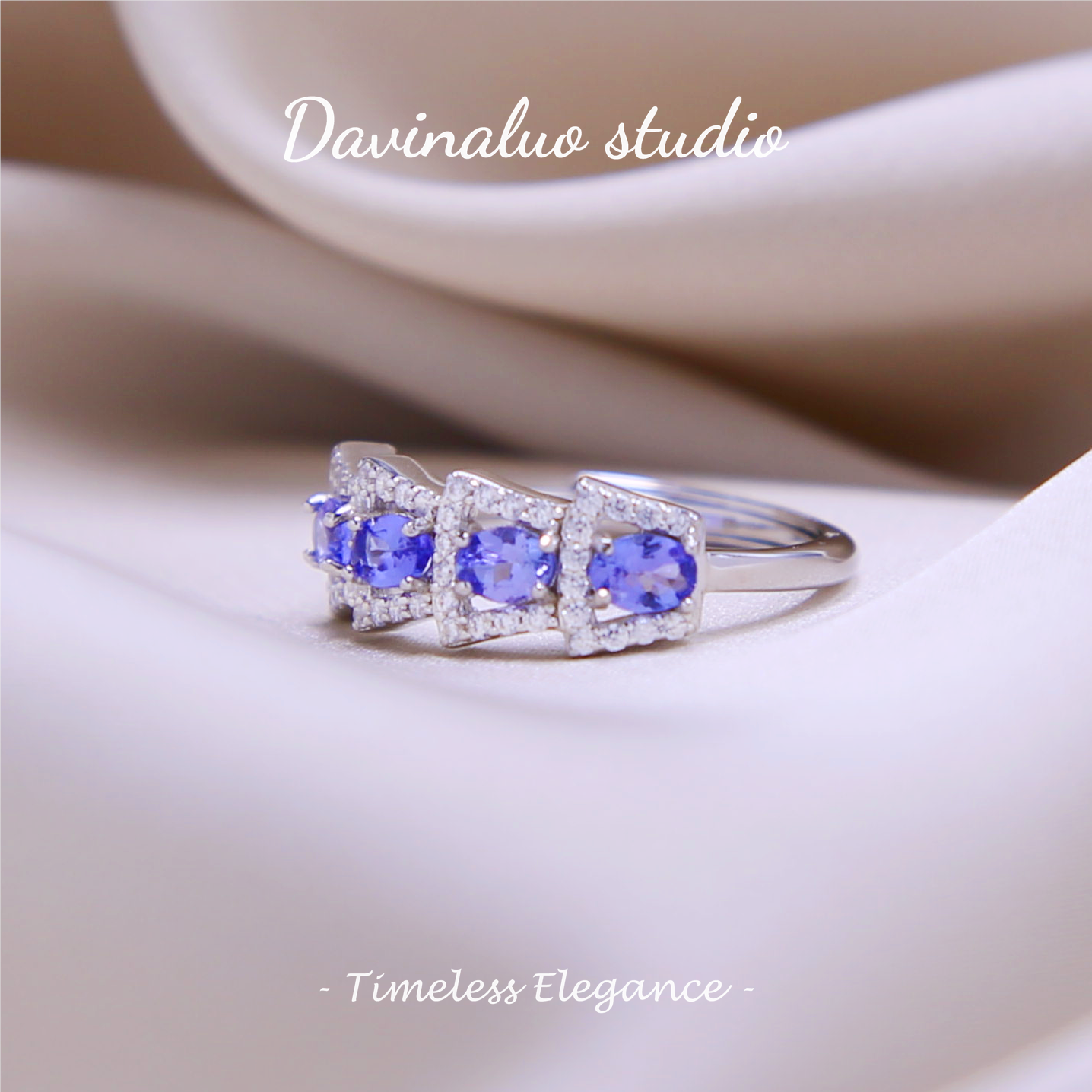 Bague en argent S925, Tanzanite naturelle, os de serpent, TSR010