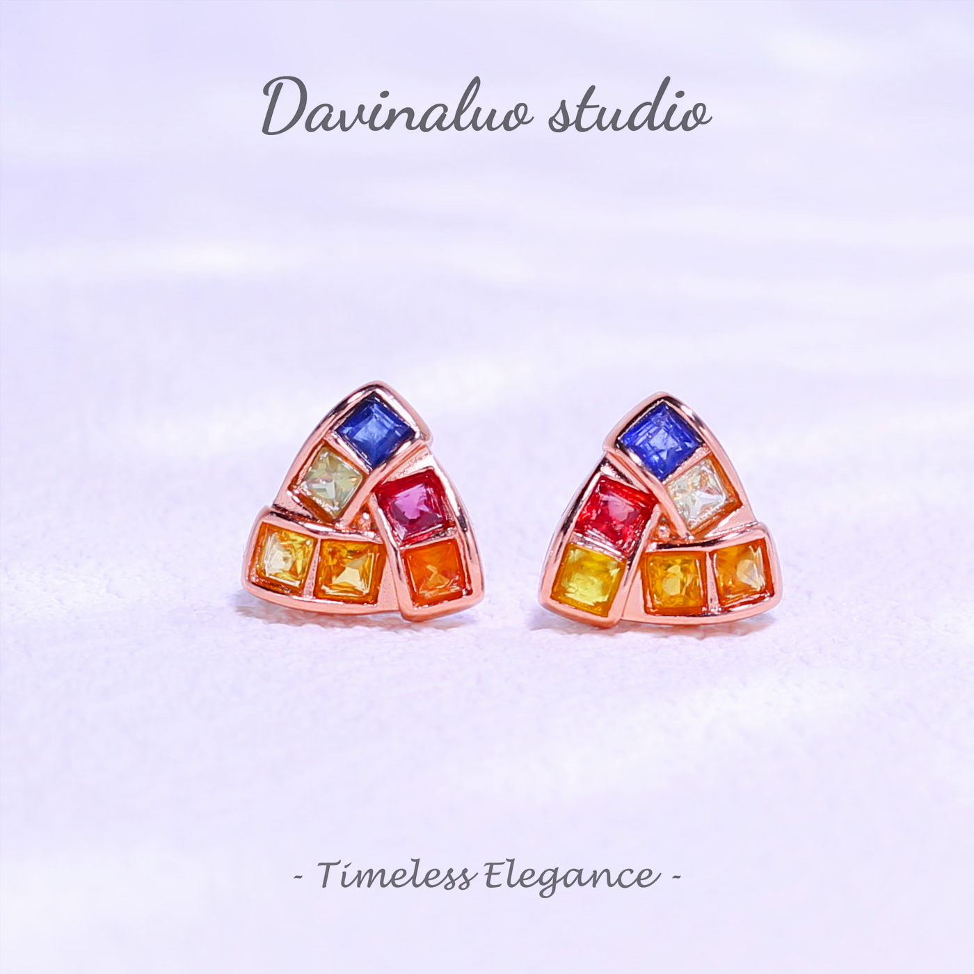 Boucles d'oreilles en argent S925, saphir naturel, simples et colorées, LBSE009