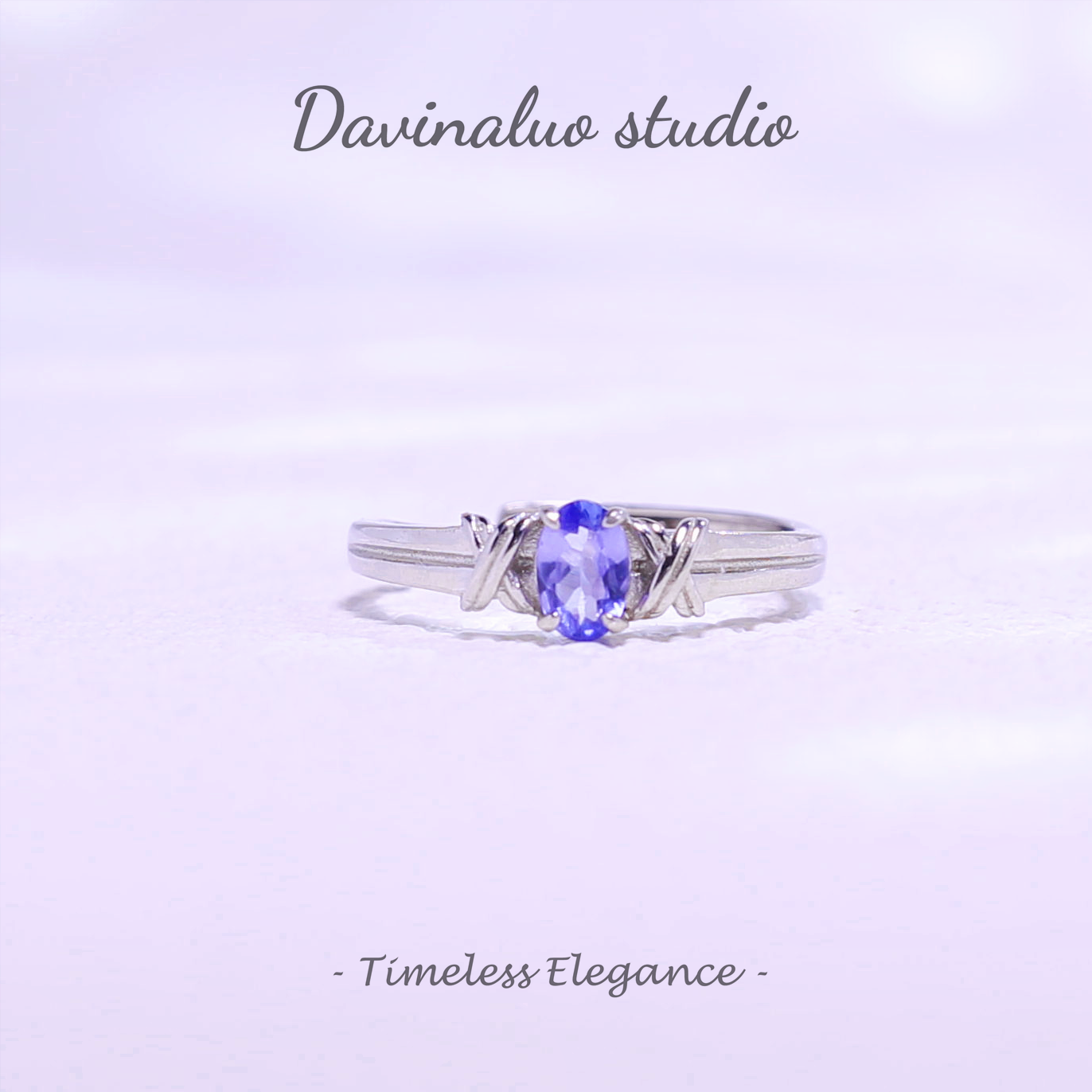 Bague en argent S925, Tanzanite naturelle, Simple, chou, TSR023