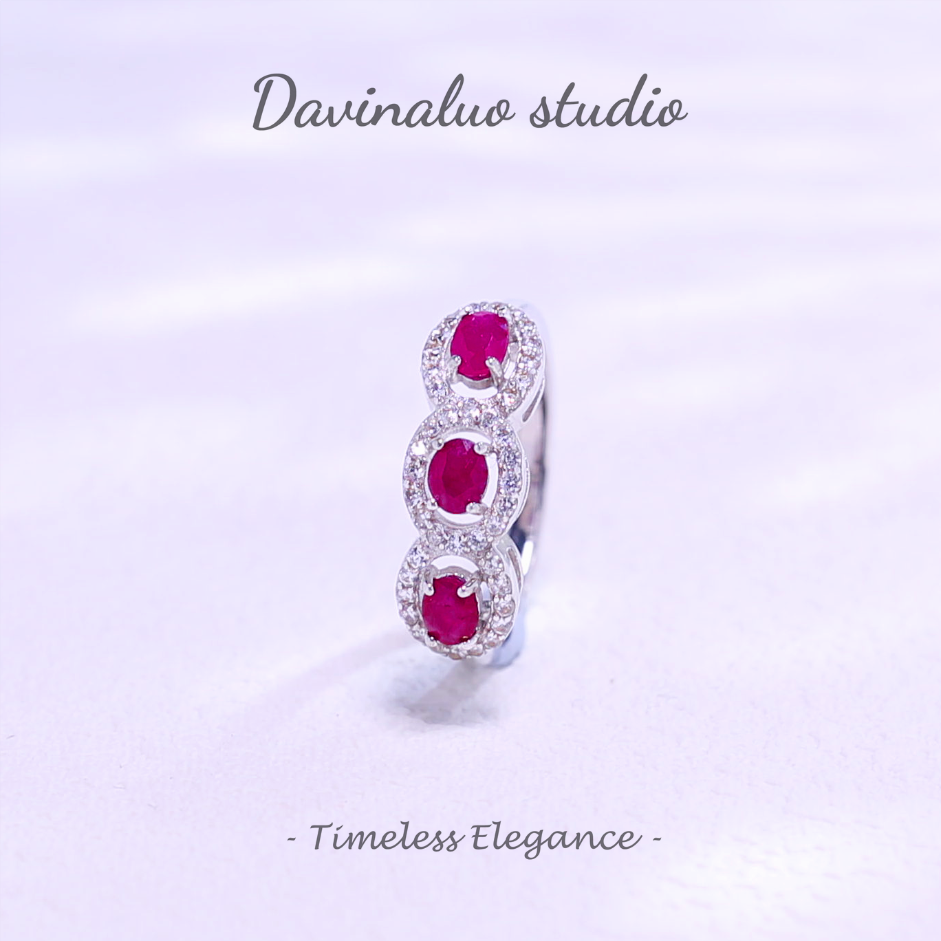 S925 Silver Natural Ruby Light Luxury Fashion Ring HBSR024