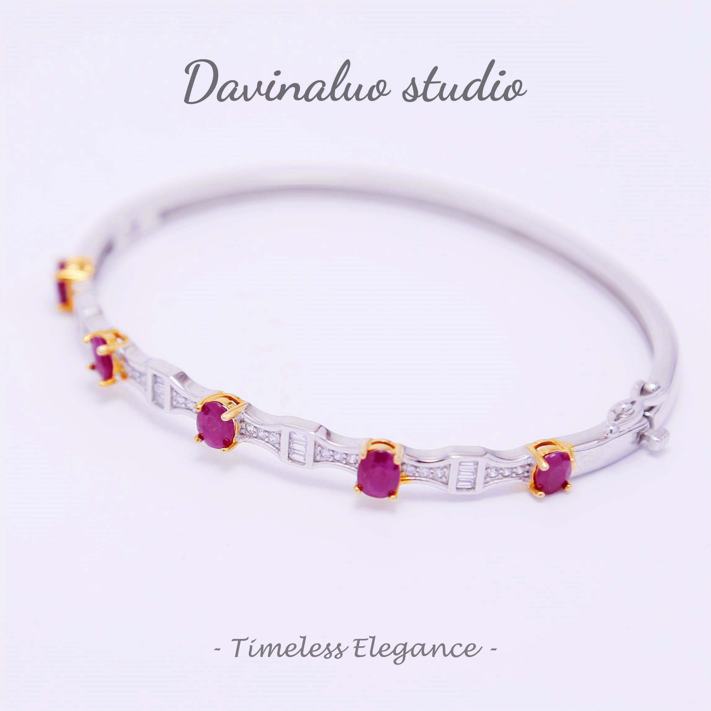 S925 Silver Natural Ruby Fashion Temperament Bracelet HBSB004