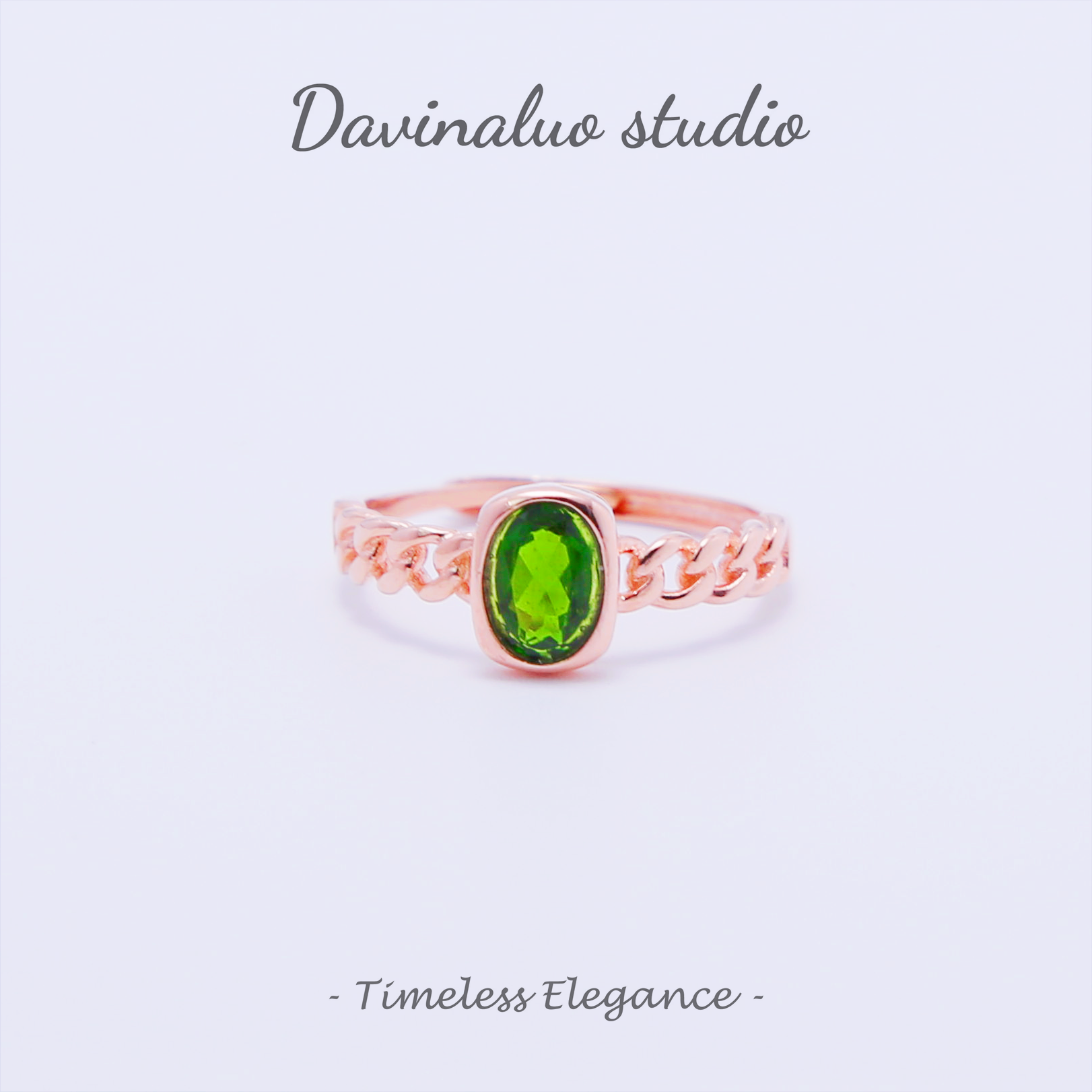 Bague en argent S925, Diopside naturel, mode chou, THR009