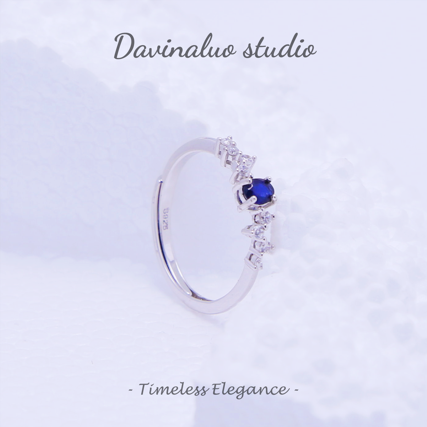 S925 Silver Natural Sapphire Fashion Versatile Ring LBSR014