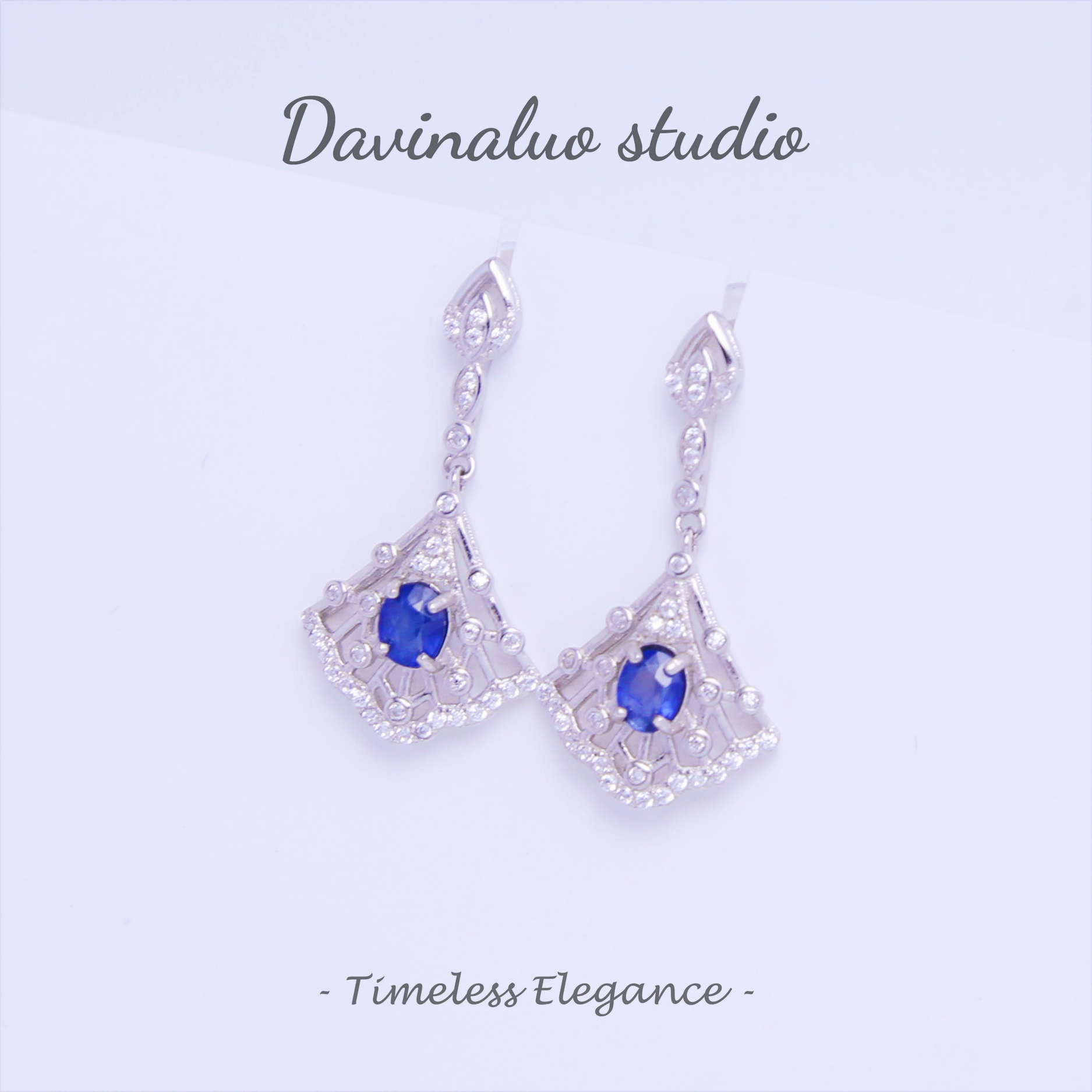 S925 Silver Natural Tanzanite Light Luxury Vintage Earrings TSE007