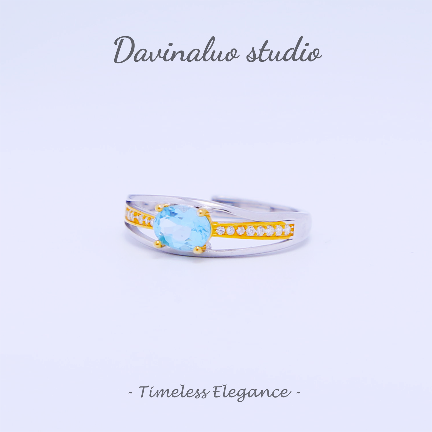 Bague de tempérament Simple en argent S925, topaze naturelle, TPSR010