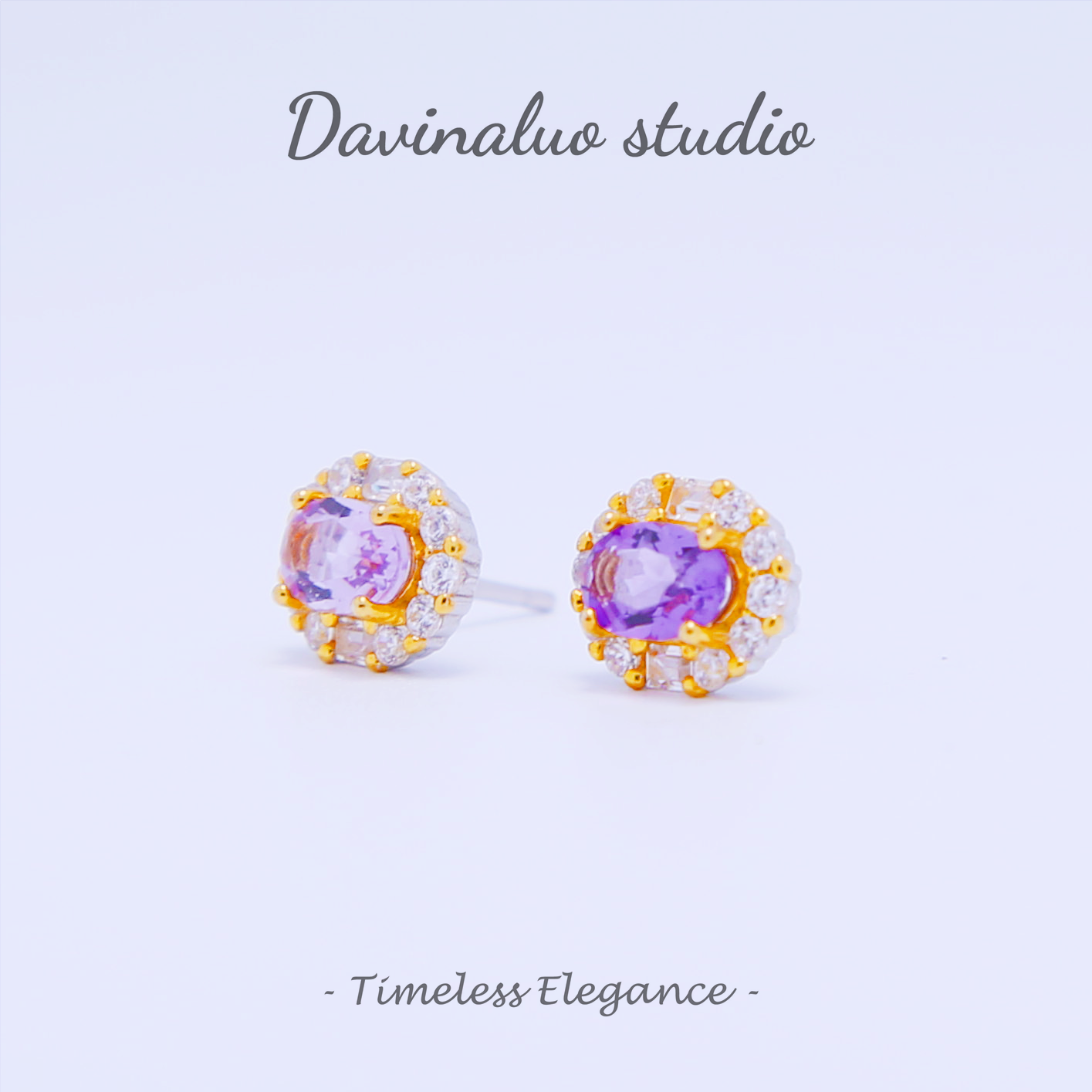 Boucles d'oreilles violettes en argent S925, améthyste naturelle, tempérament, ZJE003