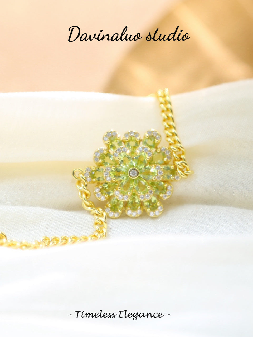 S925 Silver Peridot Bracelet