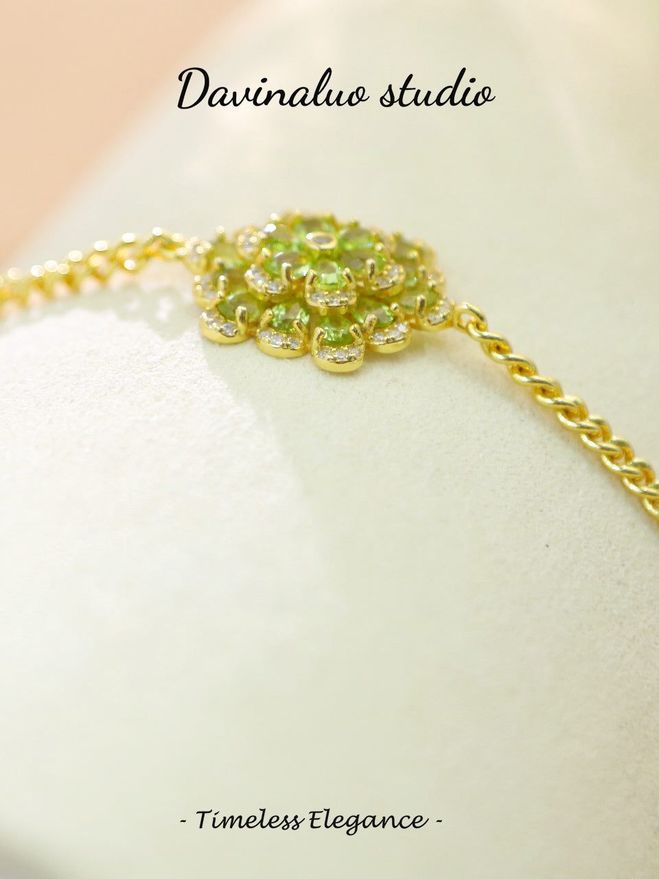 S925 Silver Peridot Bracelet