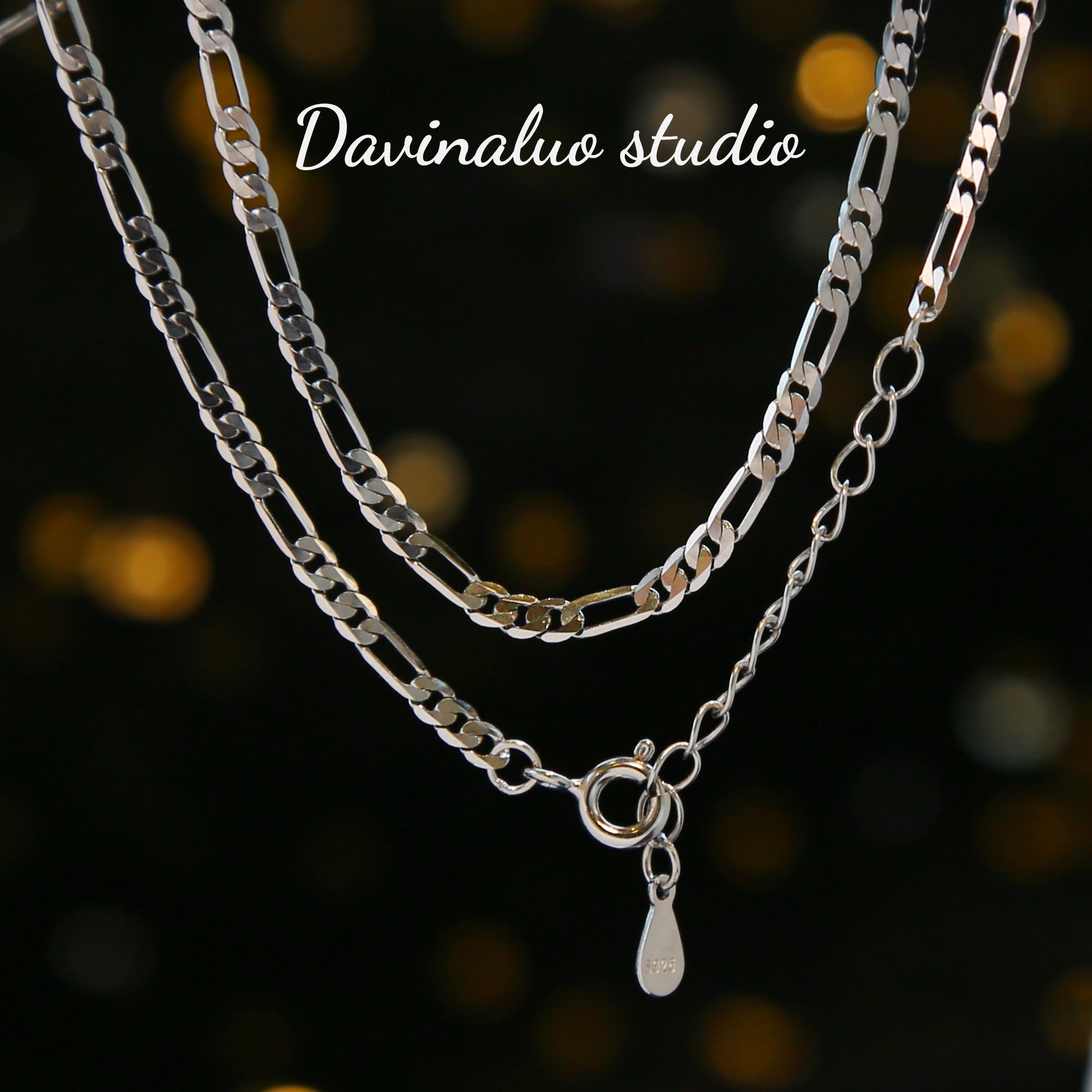 S925 Sterling Silver Chain SC009 45CM+5CM