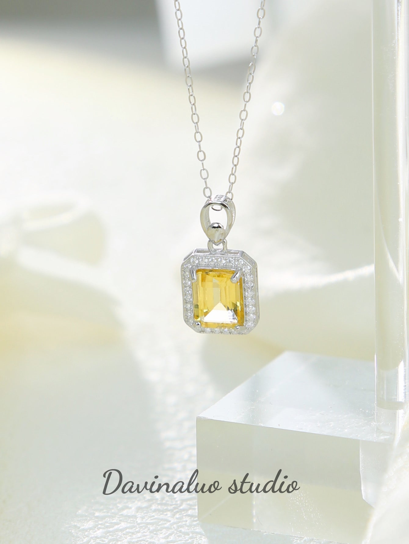 Pendentif améthyste/citrine en argent sterling S925, pierres précieuses naturelles, FG052009