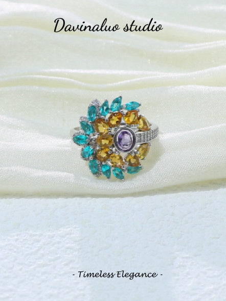 S925 Silver Colorful Ring 041206132