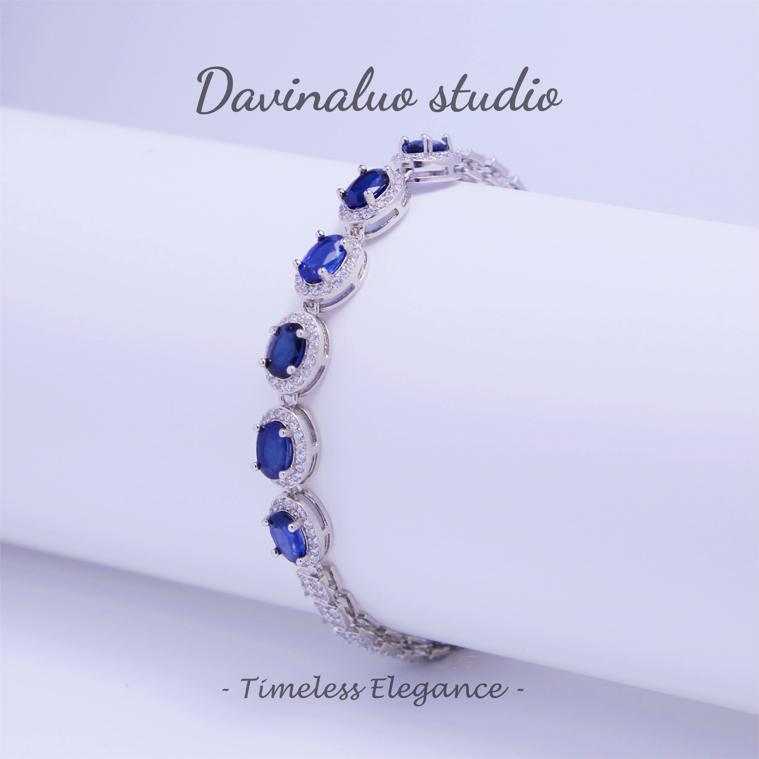 S925 Silver Natural Sapphire Light Luxury Fashion Bracelet LBSB003