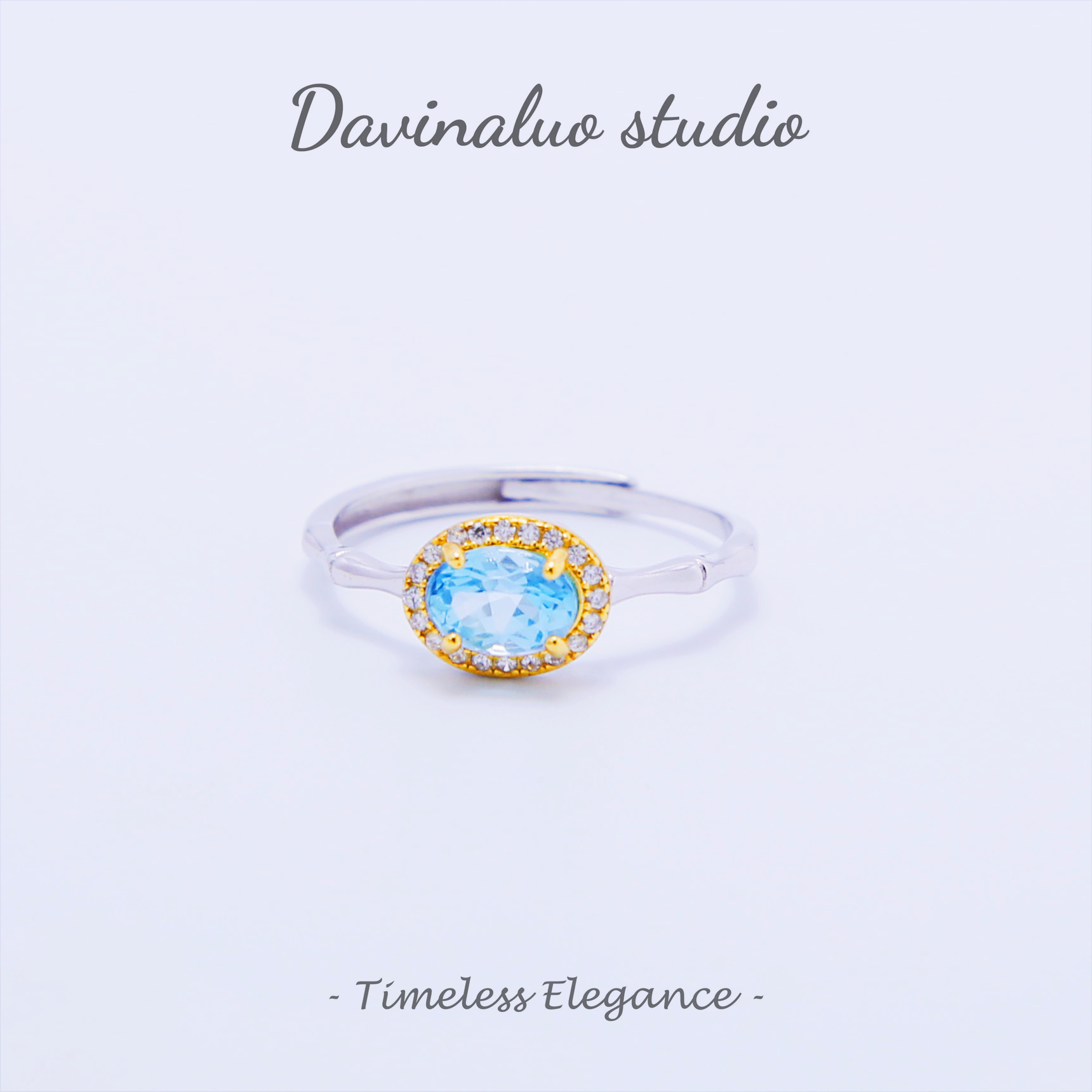 Bague de tempérament Simple en argent S925, topaze naturelle, TPSR017