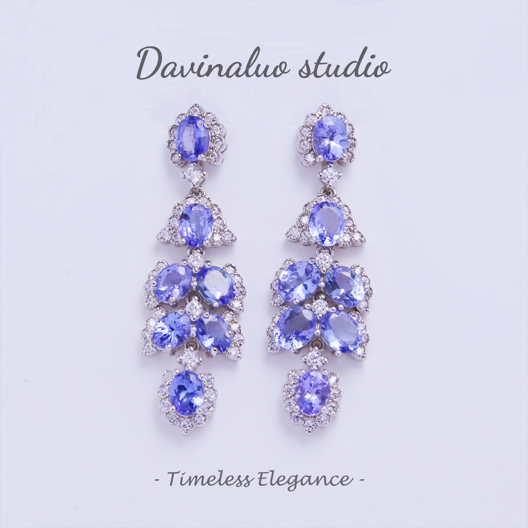 Boucles d'oreilles à pampilles en Tanzanite naturelle en argent S925, TSE005