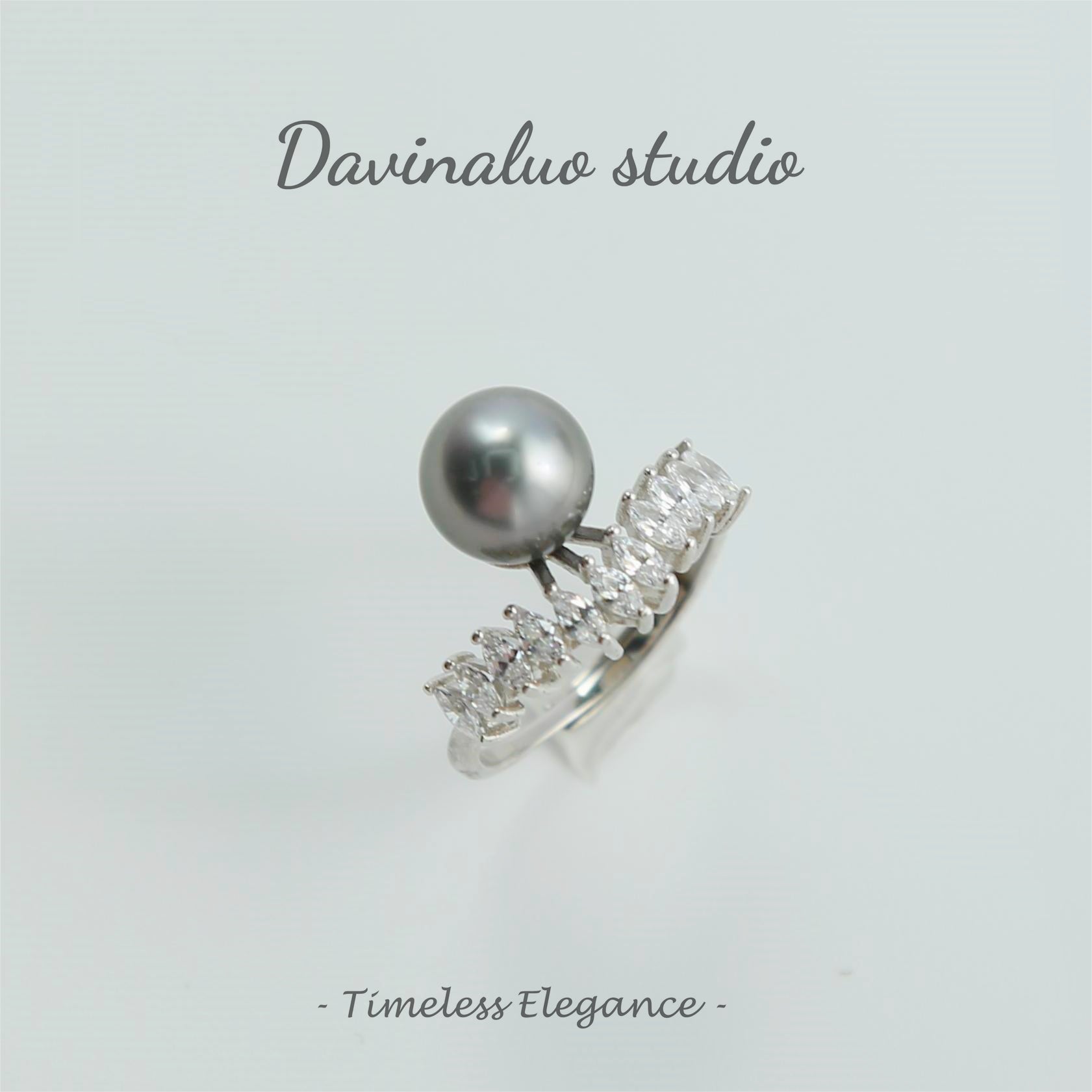 Bague reine en argent S925, eau de mer naturelle, perle noire verdâtre de Tahiti, haute brillance, grande taille 9-10mm, HSH102228