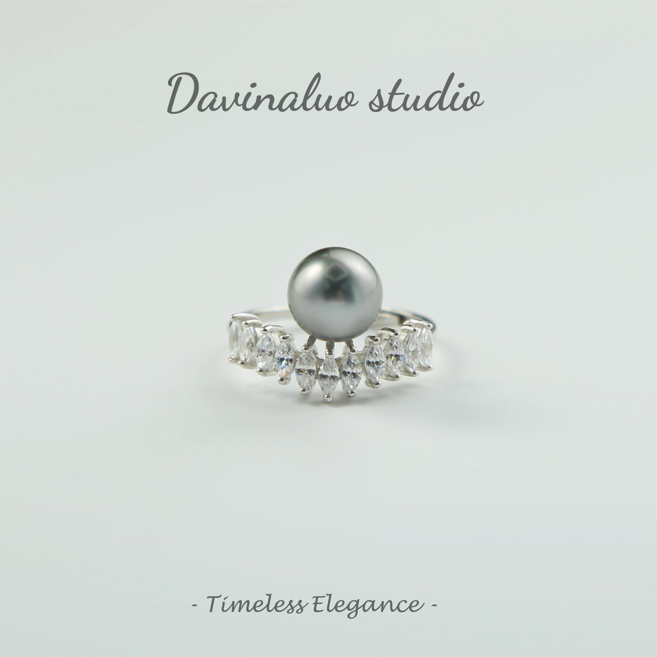 Bague reine en argent S925, eau de mer naturelle, perle noire verdâtre de Tahiti, haute brillance, grande taille 9-10mm, HSH102228